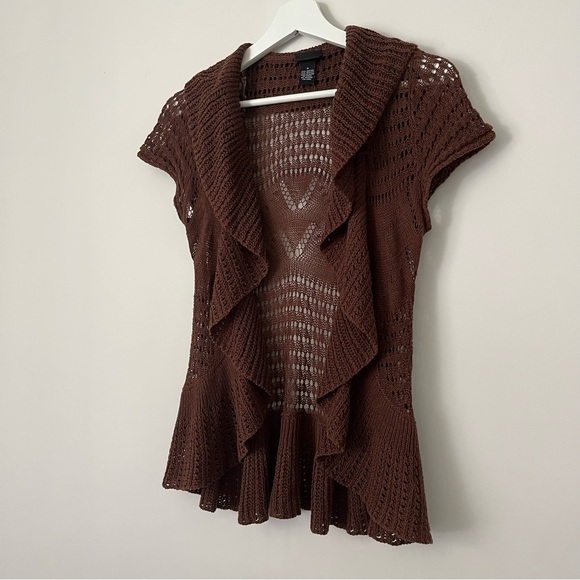 2000s Rue21 brown knit shrug - Picture 4 of 4
